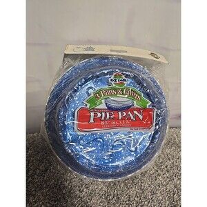 Vintage Blue EZ Foil 8-3/4 In. Deep Pie Pan (3-Count) Blue Speckled pattern